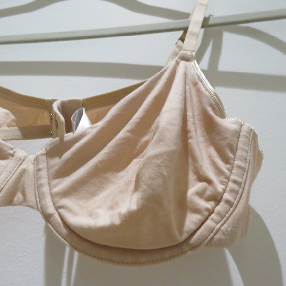 HANRO Cotton Sensation Underwire Bra in Beige Neutral Minimalist - Size 34B - Picture 9 of 14